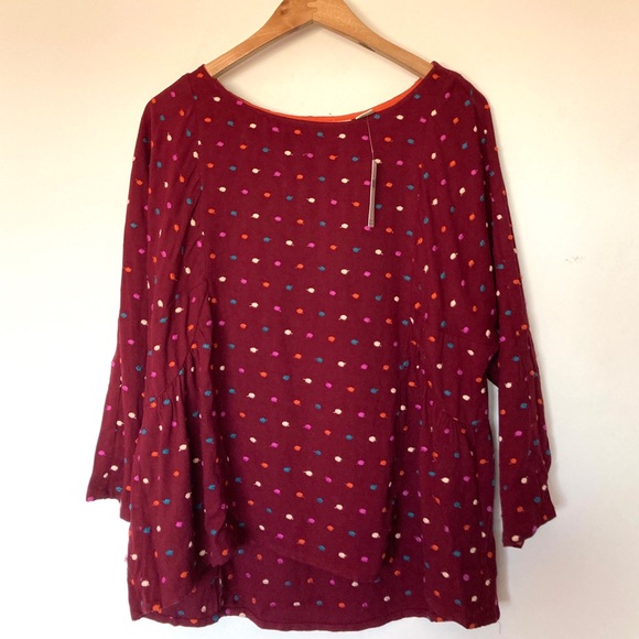 Anthropologie Maeve Dottie Embroidered Blouse Sz S - Picture 6 of 10